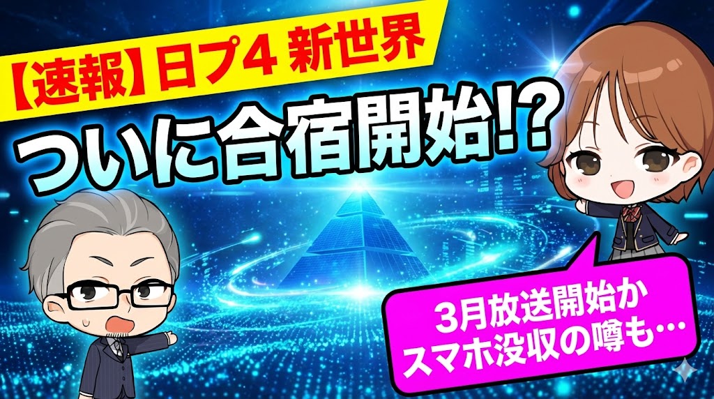 【速報】日プ4新世界ついに合宿開始！練習生公開はいつ？放送日は